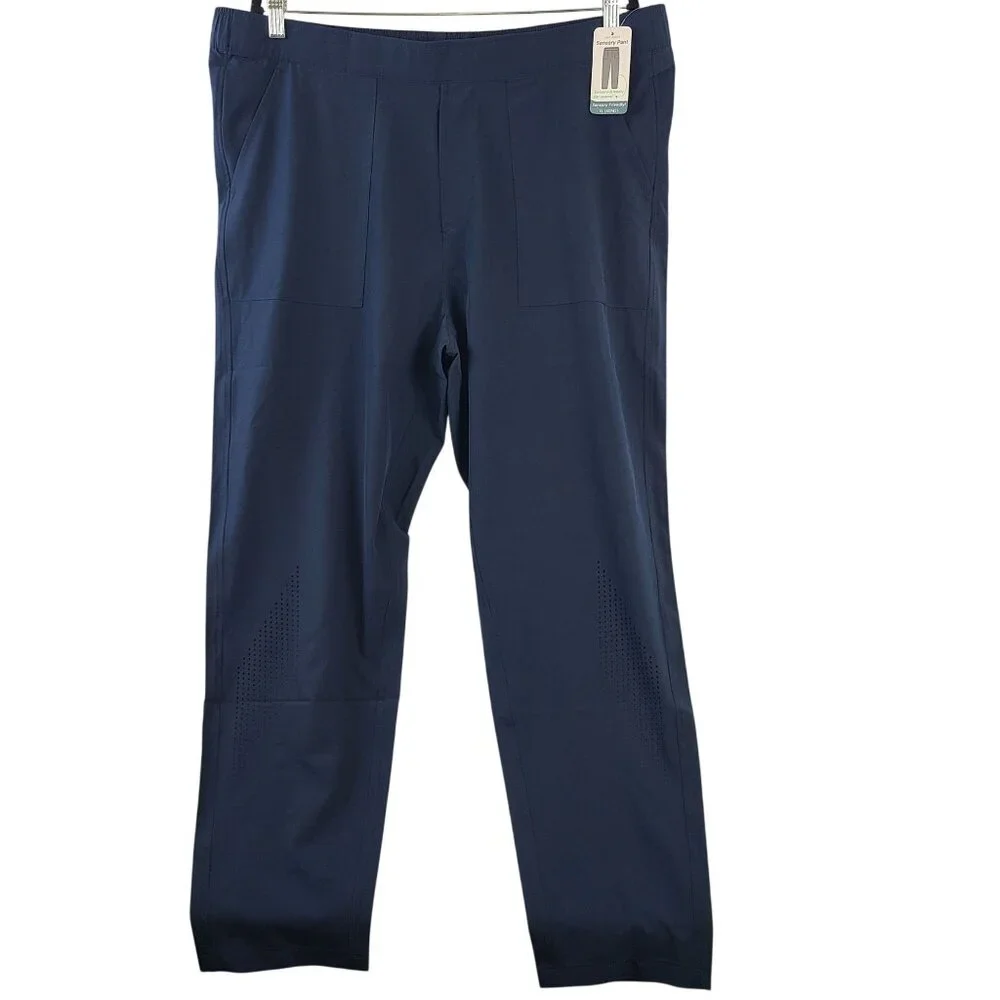 NWT No Limits Men's Sensory Friendly Moisture Wicking Stretch Pants Navy Sz XL